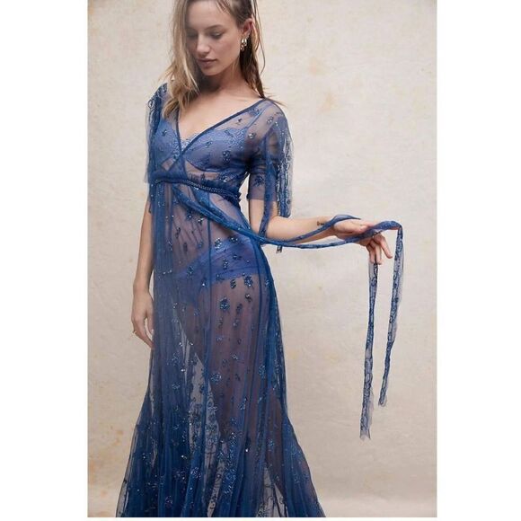 Free People Sascha Sequin Maxi Dress size 4 - Picture 3 of 8